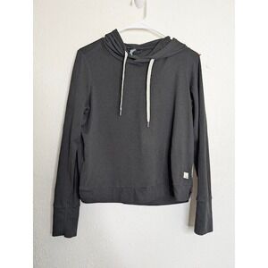 Vuori Halo Essential Hoodie Womens Small Black Excellent DreamKnit Cropped VW226